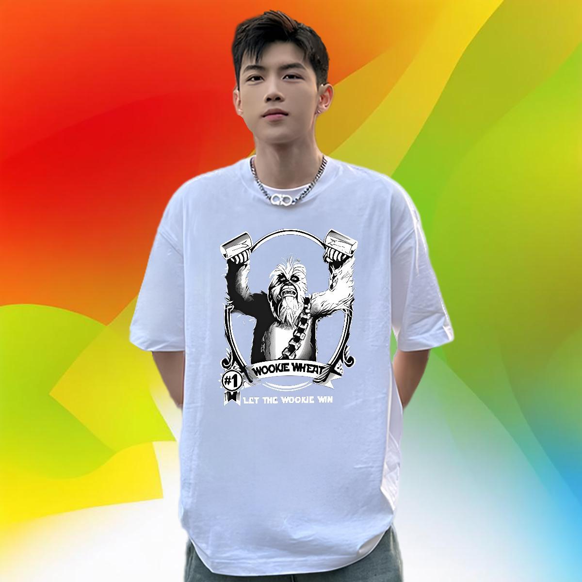 New T shirt 230g 100% Cotton orangutan Outdoor Tops Shirt Breathable Crew Neck Popular Tshirts Black Oversized