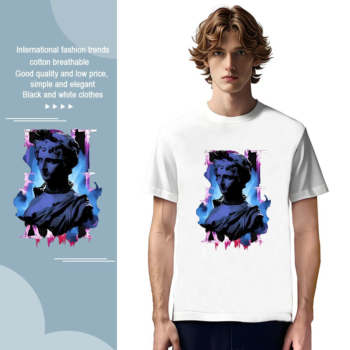 T Shirts Men 230g Pure Cotton portrait Casual Breathable Crew Neck Custom Print Plus Size Tshirts Customized TOP Quality Tops Shirt