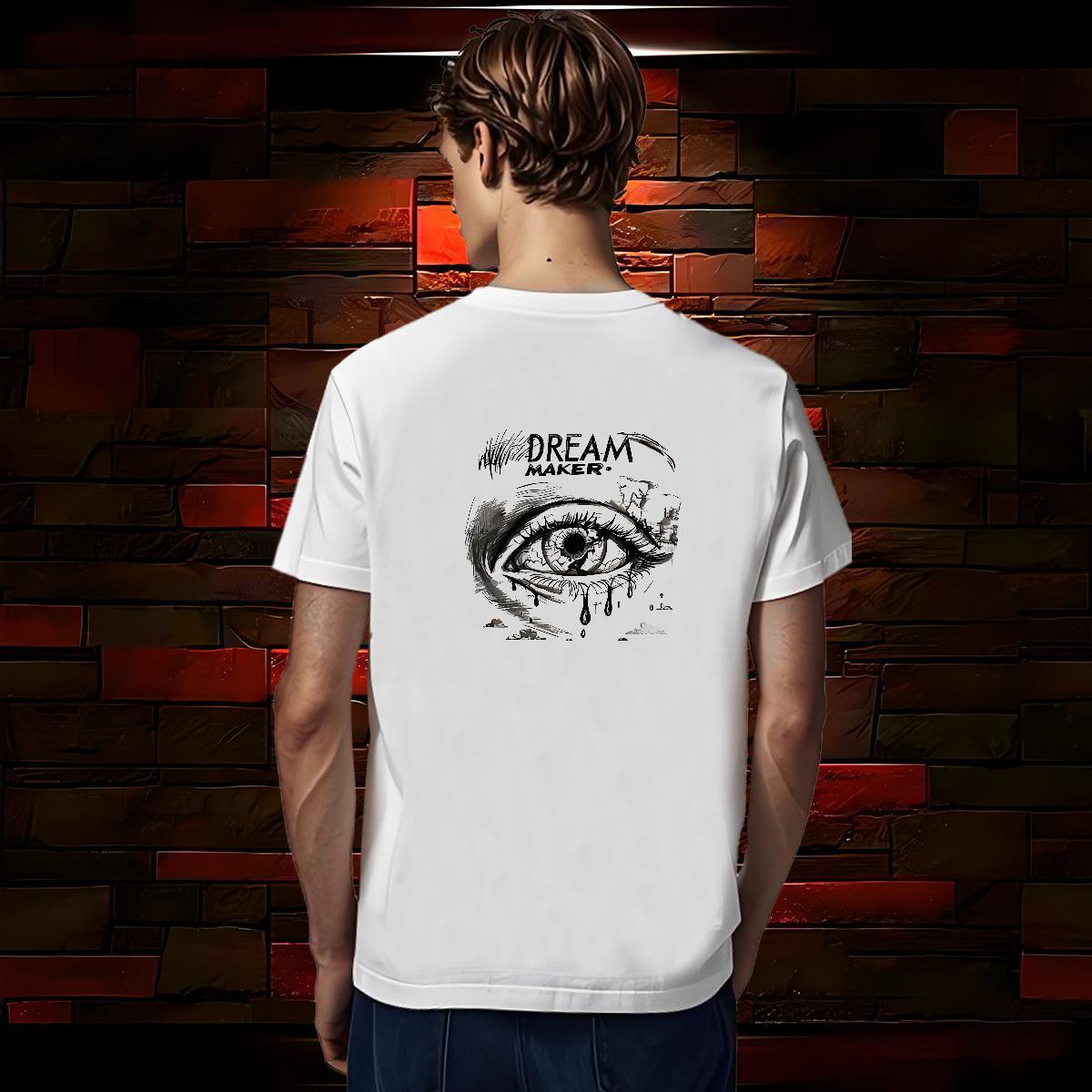 T Shirt For Man 230g Cotton eyes Street O Neck Short Sleeves Customized Print Men Tshirts 2024 Summer Comfortable Tees Shirts