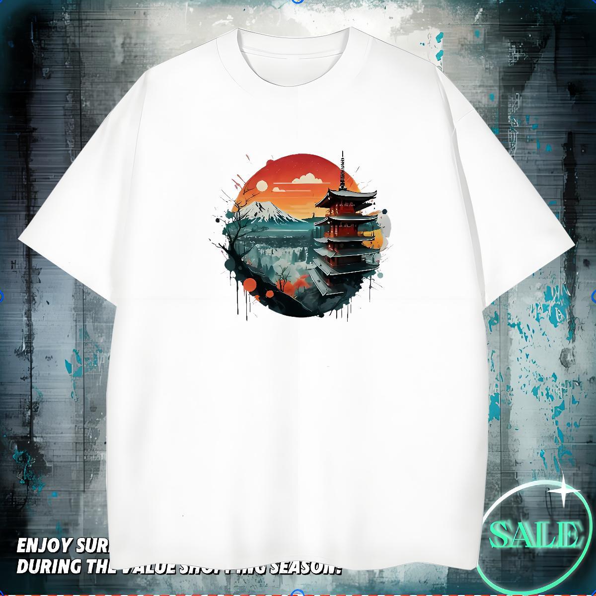 Mens T Shirts 230g Cotton Tower Sport Crew Neck Breathable Oversized Men Clothes T-Shirt Free Shipping Brand Tees