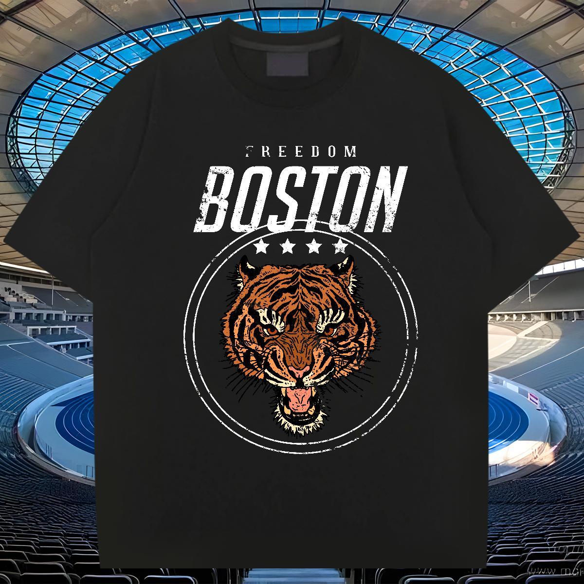 Soft Men Clothes T-Shirt 230g Cotton Casual Beach tiger Custom Cartoon Crew Neck Breathable Customized Man T Shirts Polos