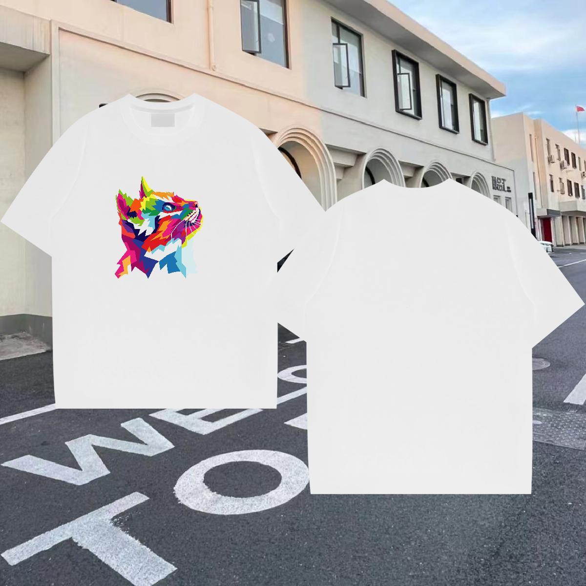 New Arrival T-Shirts 230g Pure Cotton cute Anime Printing Street Tees Short Sleeve O-Neck Soft Men Tops Tees Plus Size Custom
