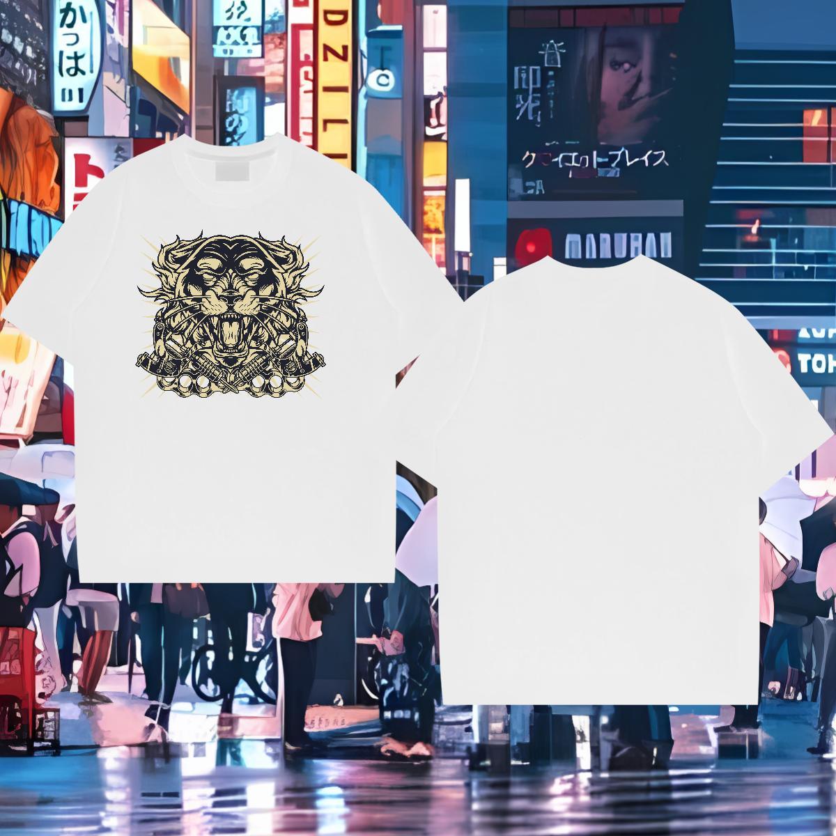 DIY Customized T-Shirts for Men 230g Pure Cotton eagle Street Casual Top Tees Breathable Short Sleeve Comfortable Men Clothes T-Shirt Custom Printed