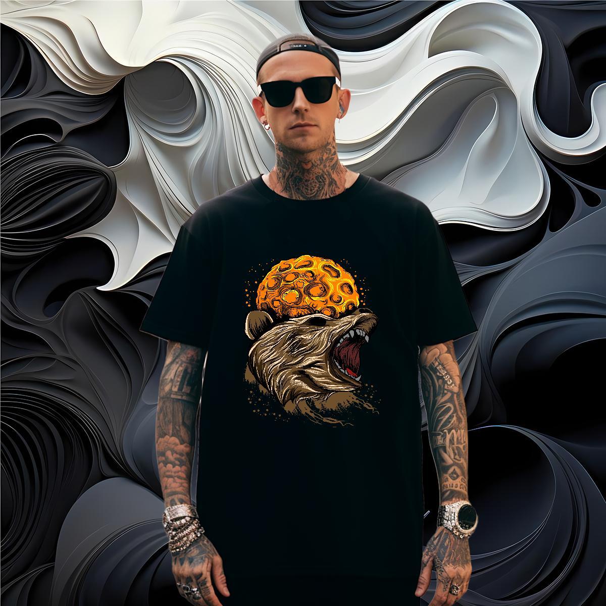 T Shirt For Man 100% Cotton 230g eagle Street Wear Crew Neck Breathable Custom Cartoon Men Clothes T-Shirt 2024 Designer Soft Clothings