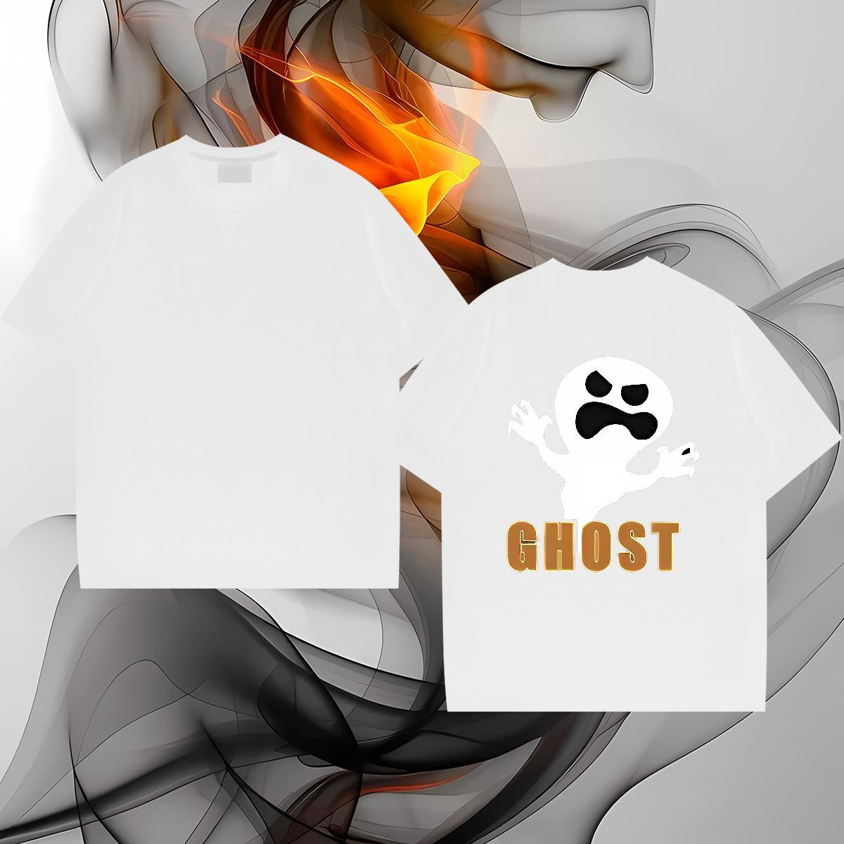 2024 Men T Shirts 230g 100% Cotton halloween Anime Printing Street Clothings Short Sleeve O-Neck Unisex Men Tshirts DIY Logo Oversized