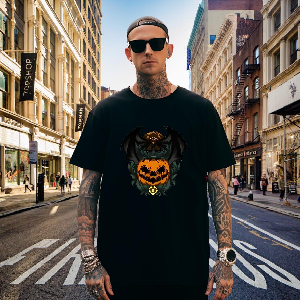 Mens T Shirts 230g Cotton pumpkin Daily Outfit Breathable Short Sleeve DIY Printed Mens Tshirts Fashion TOP Quality Tops Shirt
