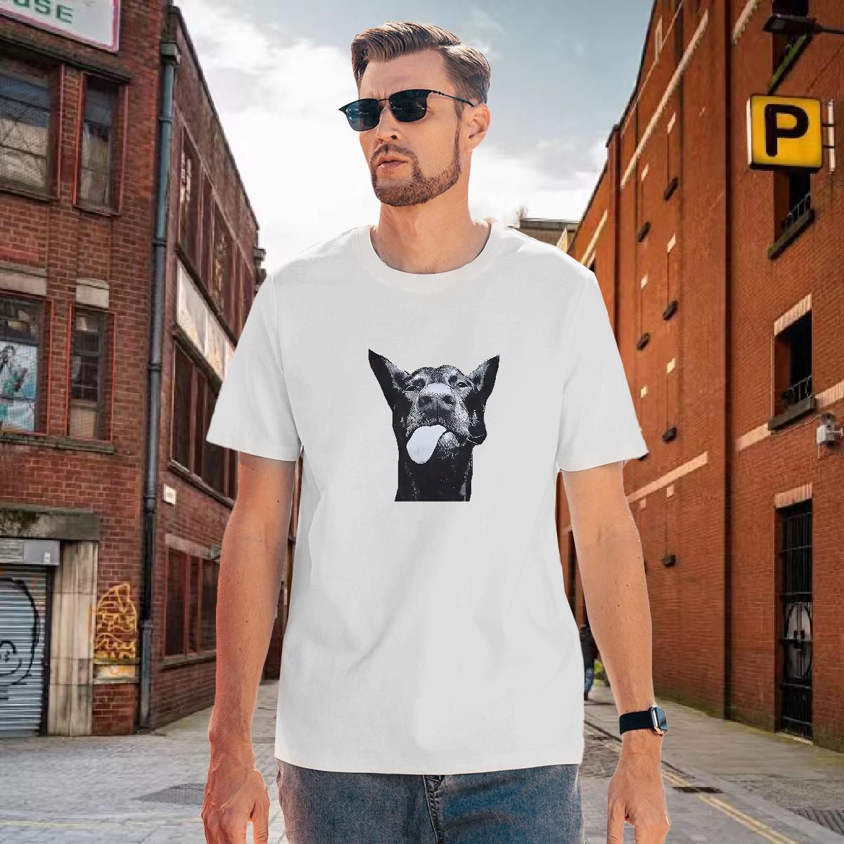 Loose Fit Tshirts 100% Cotton 230g Dog T Shirt For Man Street wear Hip Hop Short Sleeve Soft Custom Printing Brand Wear