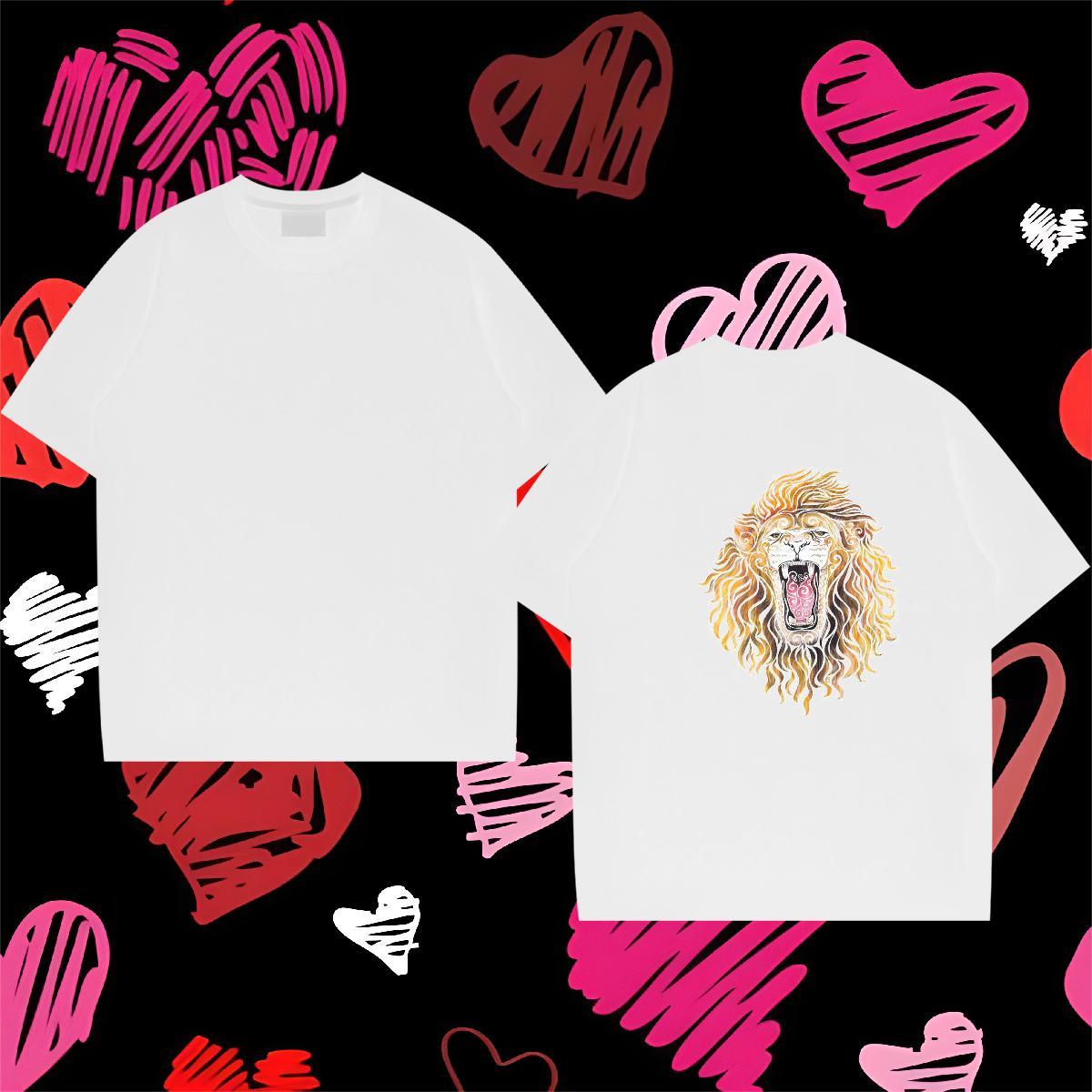 Fashion Design T Shirt For Man 100% Cotton 230g lion Sport Wear Breathable Short Sleeve Cool Men Clothes T-Shirt Custom Print Plus Size