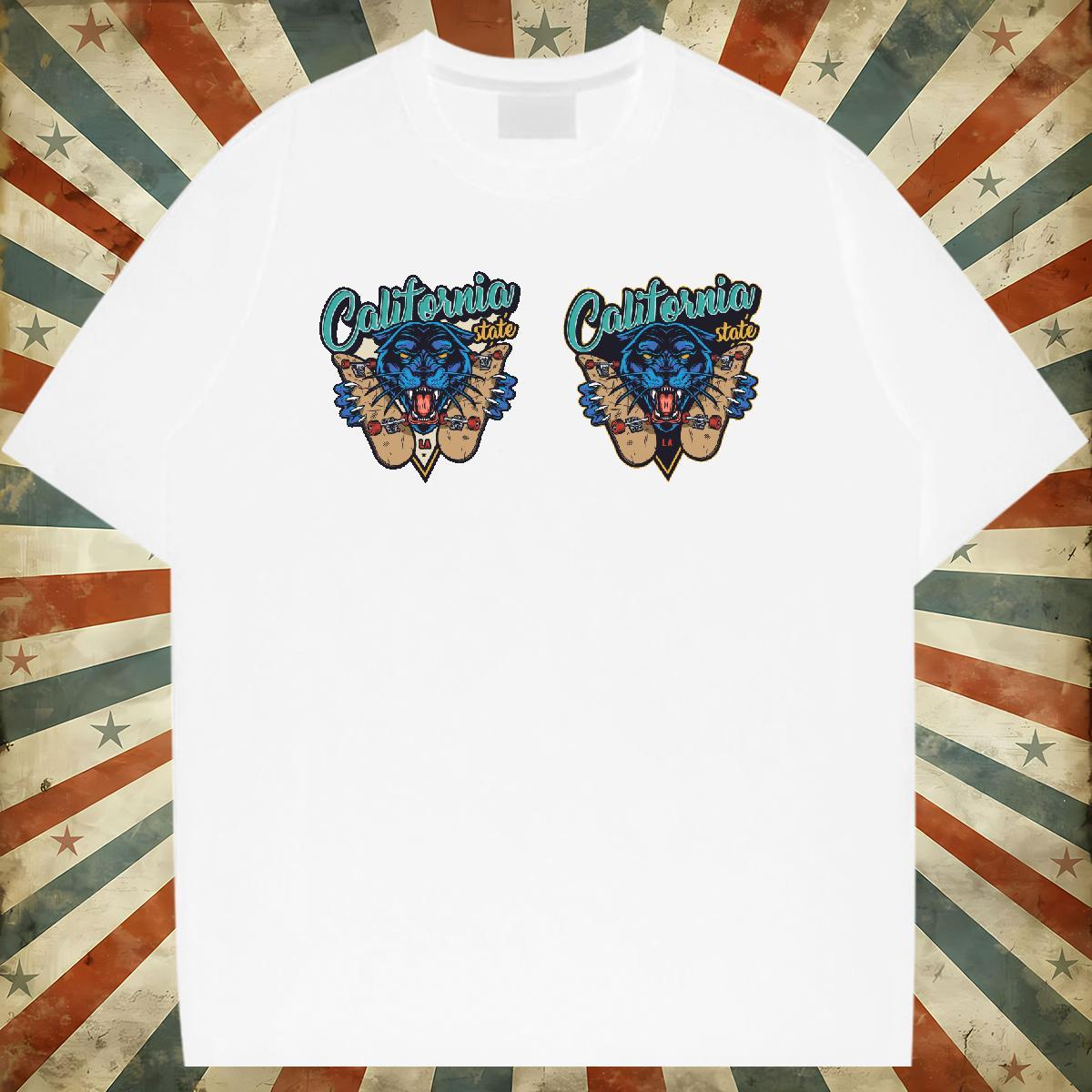 Classic T-Shirts for Men 230g Cotton leopard Outdoor Tops Shirt Breathable Short Sleeve Loose Fit Couples T Shirts Oversized 4XL