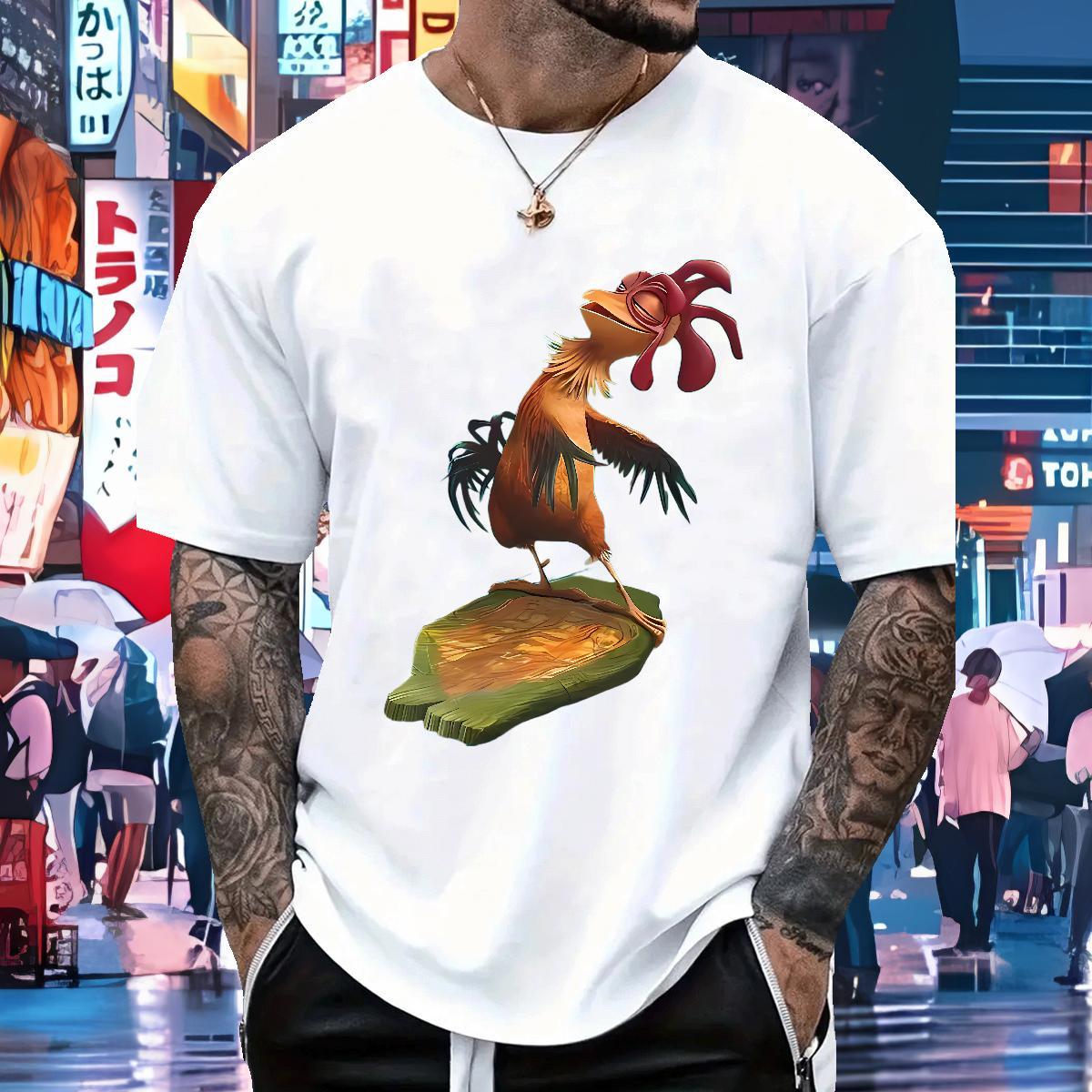 Custom T shirt 230g 100% Cotton chicken Sports Casual Tops Shirt Breathable Crew Neck Wholesale Mens Tshirts Skull