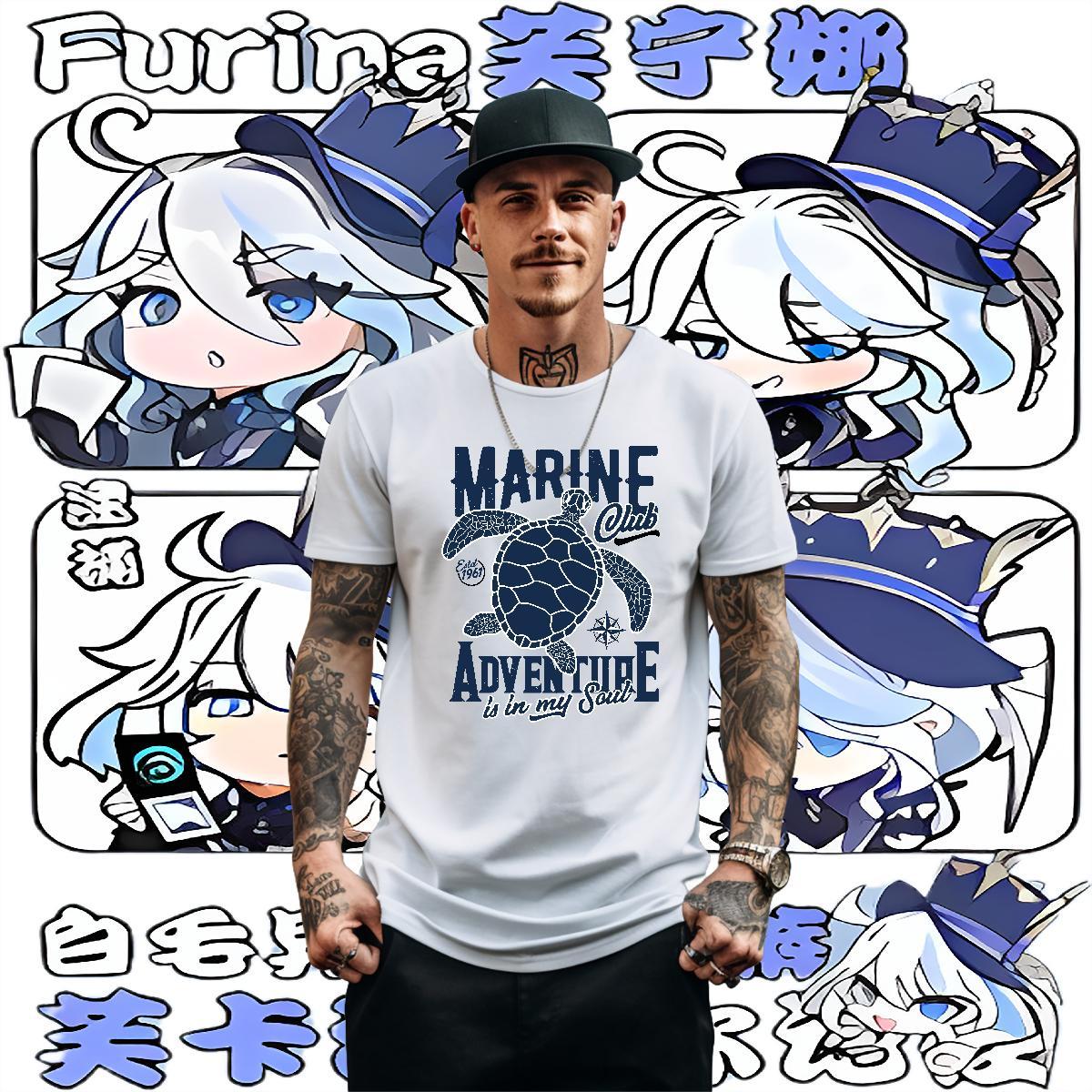 Fashion New T shirt 230g 100% Cotton High Street Hip Hop Top Tees Breathable Short Sleeve Popular Men Tops Tees Anime