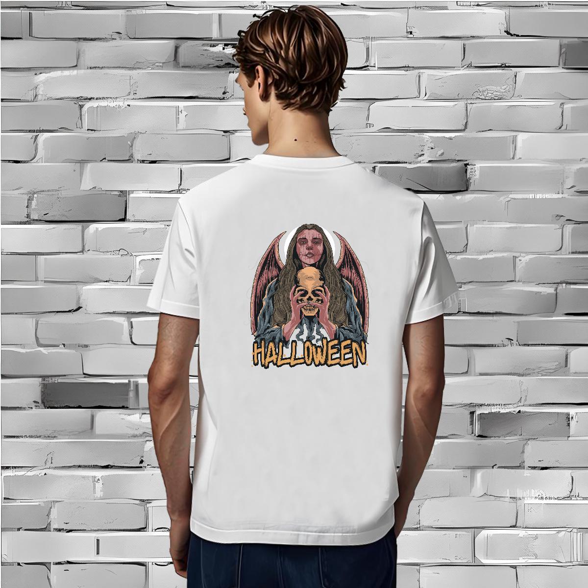 T-Shirts 100% Cotton 230g skull Daily Outfit Crew Neck DIY Printed Men Clothes T-Shirt New Arrival Loose Tees Shirts