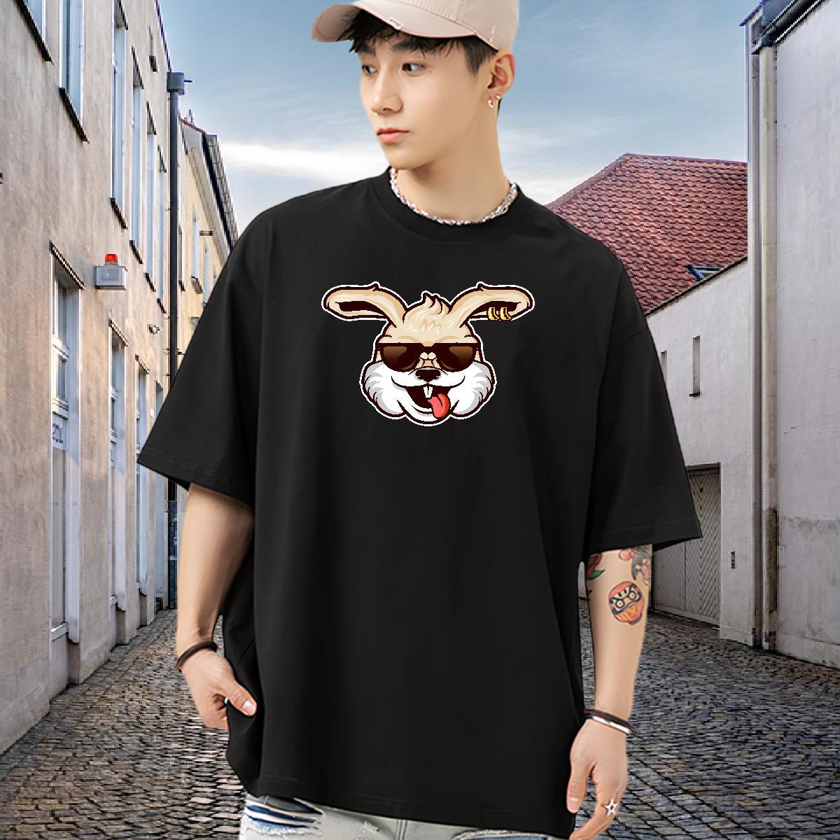 Designer Fashion Man T Shirts 230g Cotton rabbit Street Casual Tees Pure Cotton Brand Tshirts Custom Print Plus Size