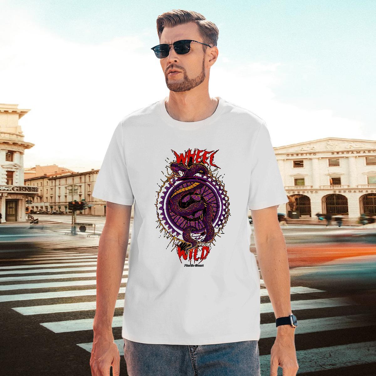 Popular Mens Tshirts 100% Cotton 230g Sports Casual snake Cartoon Print Breathable Short Sleeve Classic T-Shirts for Men Clothings