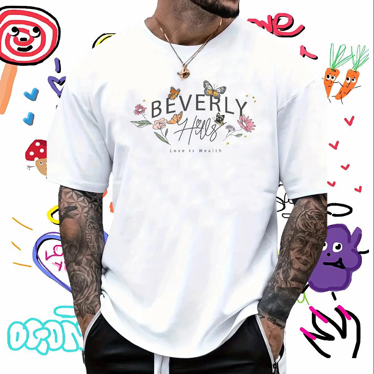 Classic T-Shirts 230g Cotton Butterfly Street Polos Breathable Crew Neck TOP Quality Tshirt for Man Woman Anime