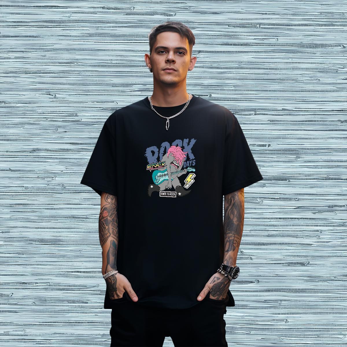 T shirt 230g 100% Cotton plush Hip Hop Street Breathable Short Sleeve Custom Printed Men Tshirts Classic Casual High Quality Clothings