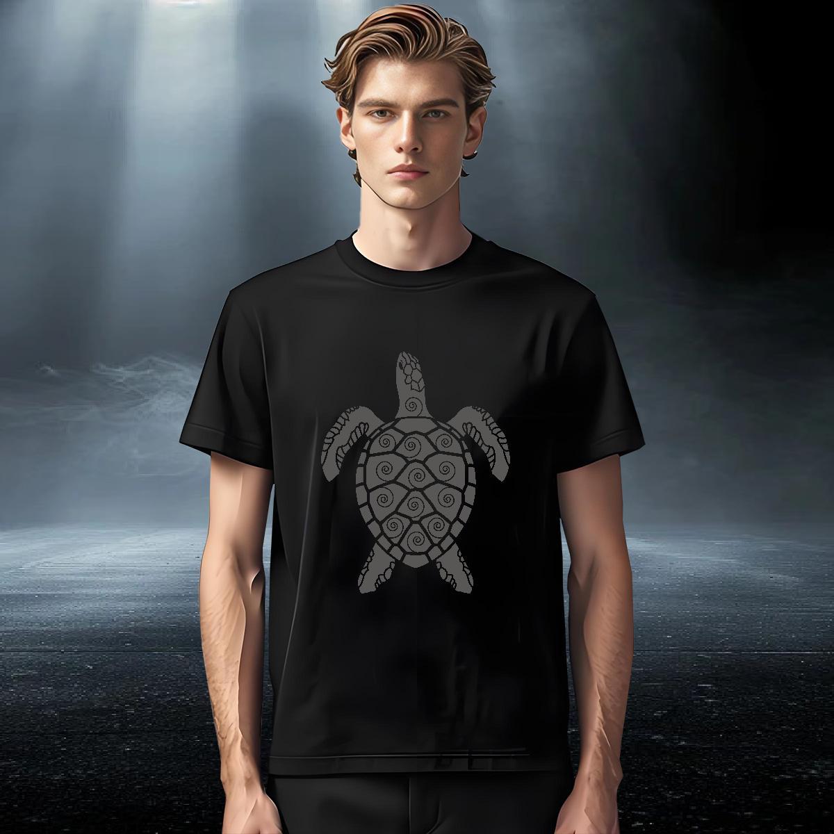 DIY Customized T-Shirts for Men 100% Cotton 230g tortoise Daily Outfit Tshirts Short Sleeve Soft Cool Design Tshirt for Man Woman Anime