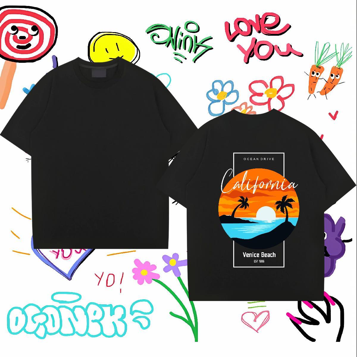 Designer T shirt 100% Cotton 230g sea Home Outdoor Tees Short Sleeve Soft Cool Tshirt for Man Woman Graphic