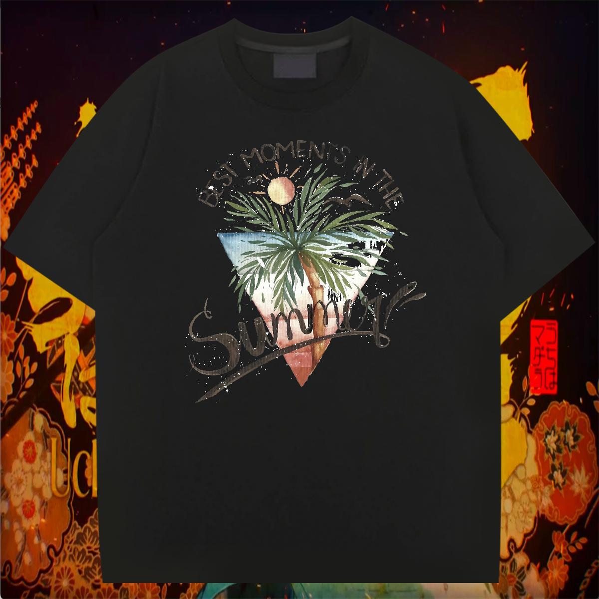 Fashion T-Shirts for Men 230g Pure Cotton tree Sports Casual Tees Shirts Short Sleeve Soft Brand Men Tees Custom Printing