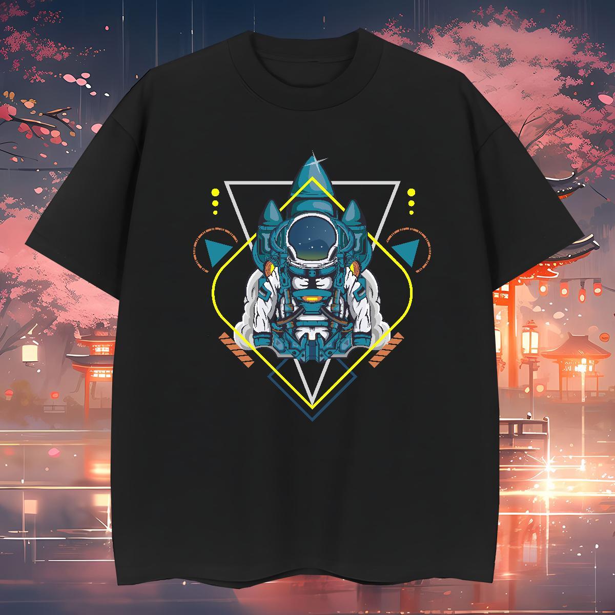 Man T Shirts 230g Cotton universe Casual Daily Wear Breathable Short Sleeve Custom Cartoon Men Tshirts Fashion Design Cool Tops