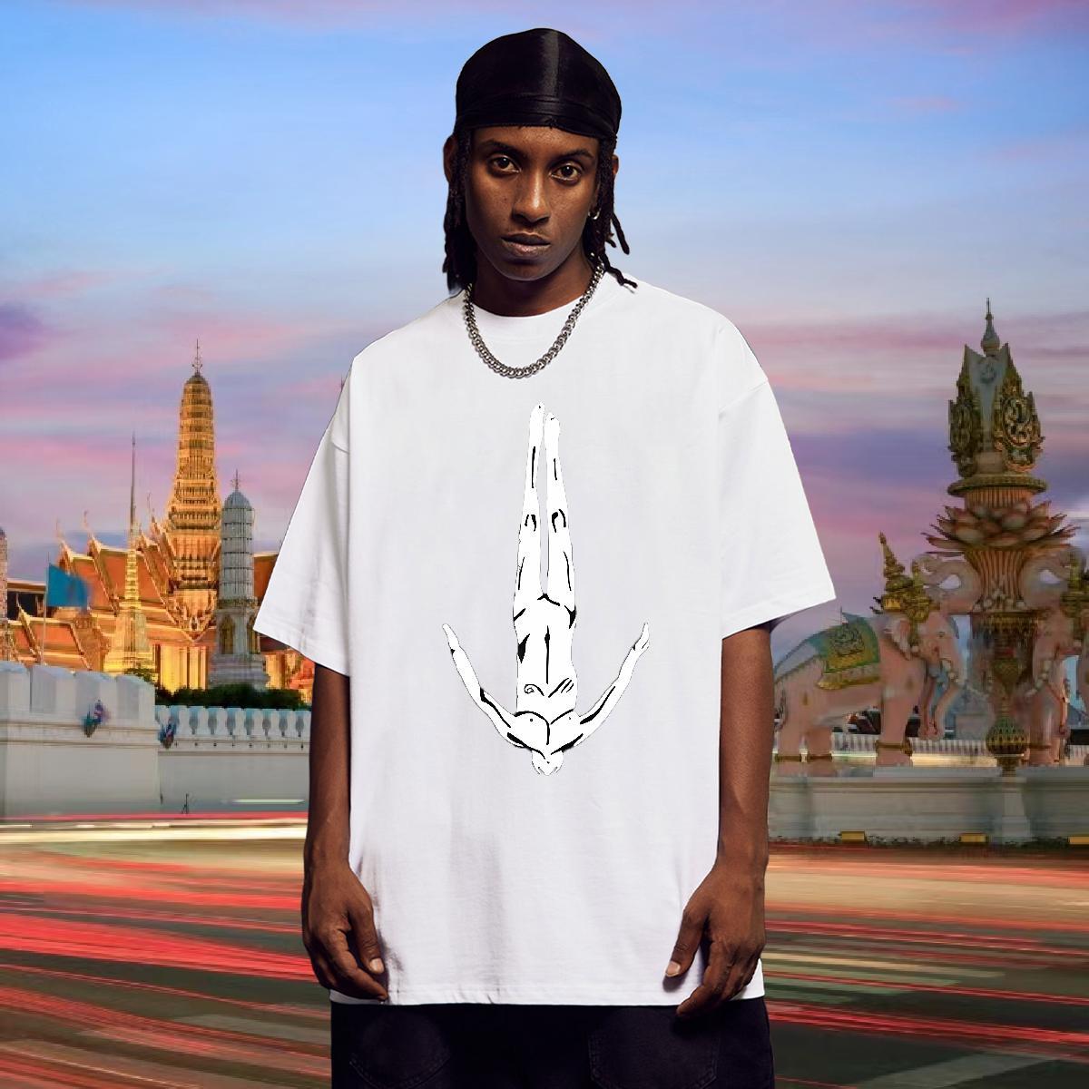 T Shirt For Man 230g Cotton person Summer Casual Breathable DIY Printed Men Tops Tees New Loose Tees Shirts