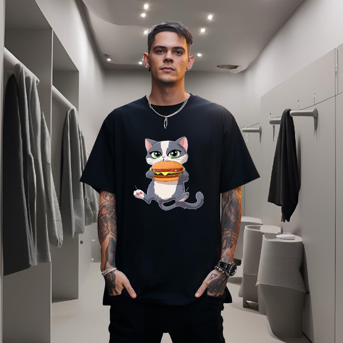 Men T Shirts 230g 100% Cotton Outdoor Pure Cotton Black Oversized Men Tees DIY Customized High Quality Clothings