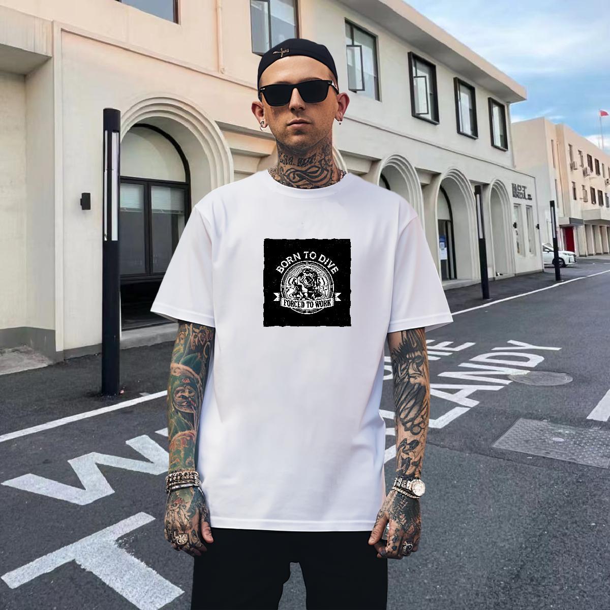 Cool Couples T Shirts 230g Cotton Hip Hop Street camera Customized Print O-Neck Short Sleeve Fashion Designer T shirt Tops