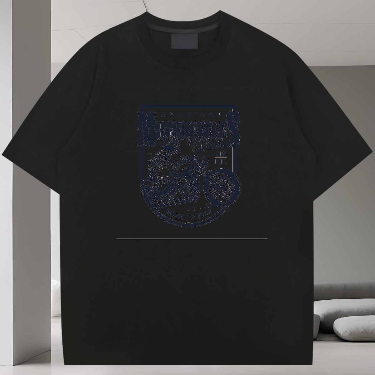Wholesale Mens T Shirts skull Tops Tees 100% Cotton 230g Daily Outfit High Quality Black Oversized Breathable Men Tees