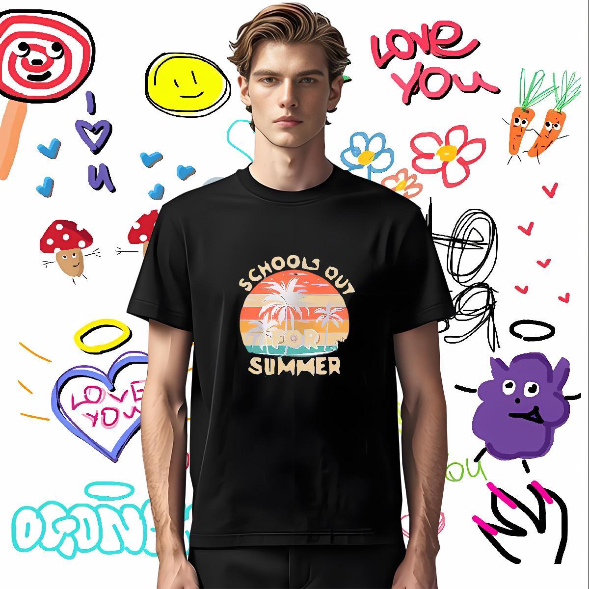 Designer Mens T Shirts 100% Cotton 230g beach Street Casual Clothes Round Neck Short Sleeve Classic Men Tees Customized Print