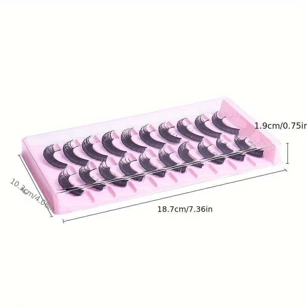 10 pairs of Russian striped eyelashes DD curly eyelashes 3D reusable fluffy false eyelashes Russian extension W240803