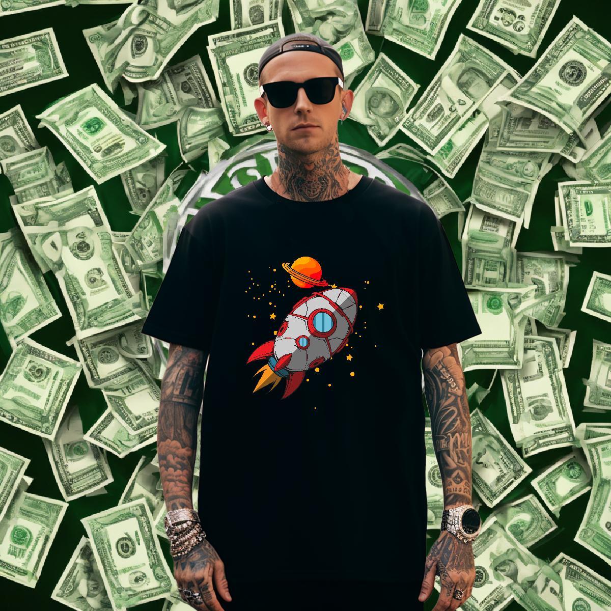 T Shirt For Man 230g 100% Cotton universe Sports Casual Crew Neck Customized Print Men Clothes T-Shirt New Loose Tees Shirts