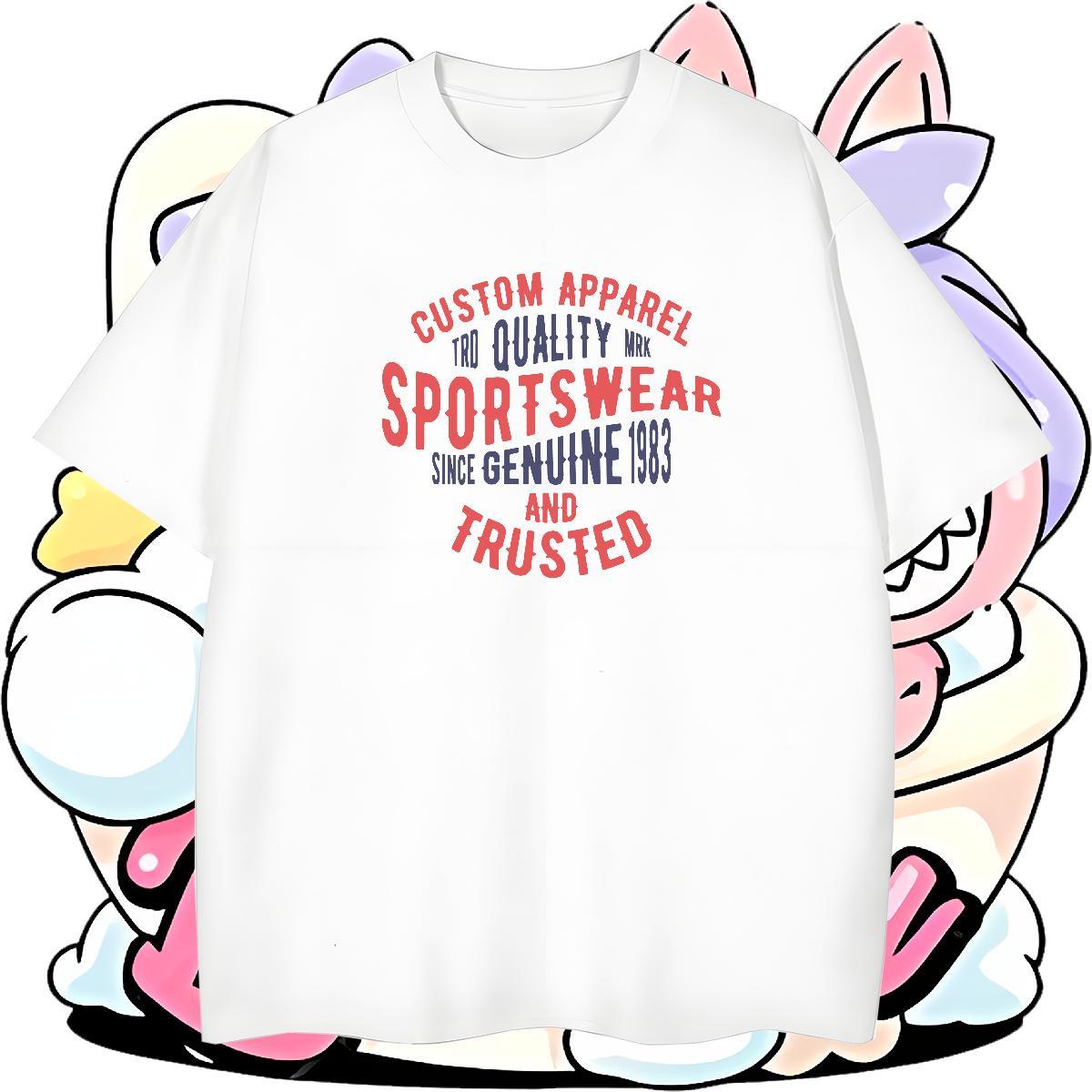 High Quality Men Clothes T-Shirt 230g Pure Cotton Daily Outfit letter Customized Print Crew Neck Breathable 2024 Summer T Shirts Men Polos