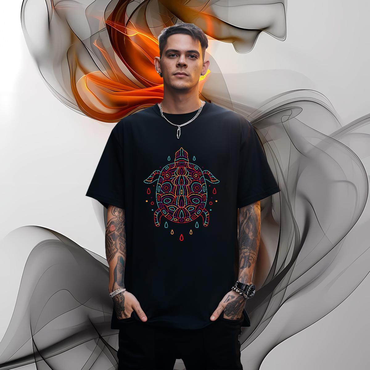 2024 Men T Shirts 230g Pure Cotton tortoise High Street Hip Hop Tees Shirts Breathable Short Sleeve Classic Couples T Shirts Custom Print Plus Size