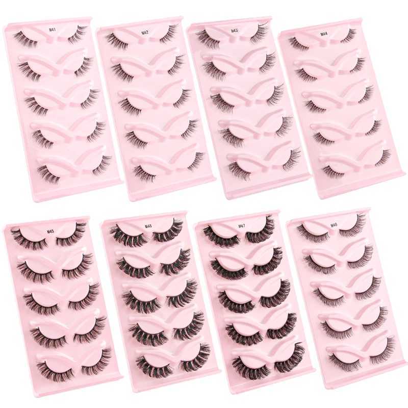 Half Eyelash 5/10/20 Double Cat Eye False Eyelash 3D Soft Mink Eyelash Natural Eyelash Extension False Eyelash Makeup Maquillaje W240803