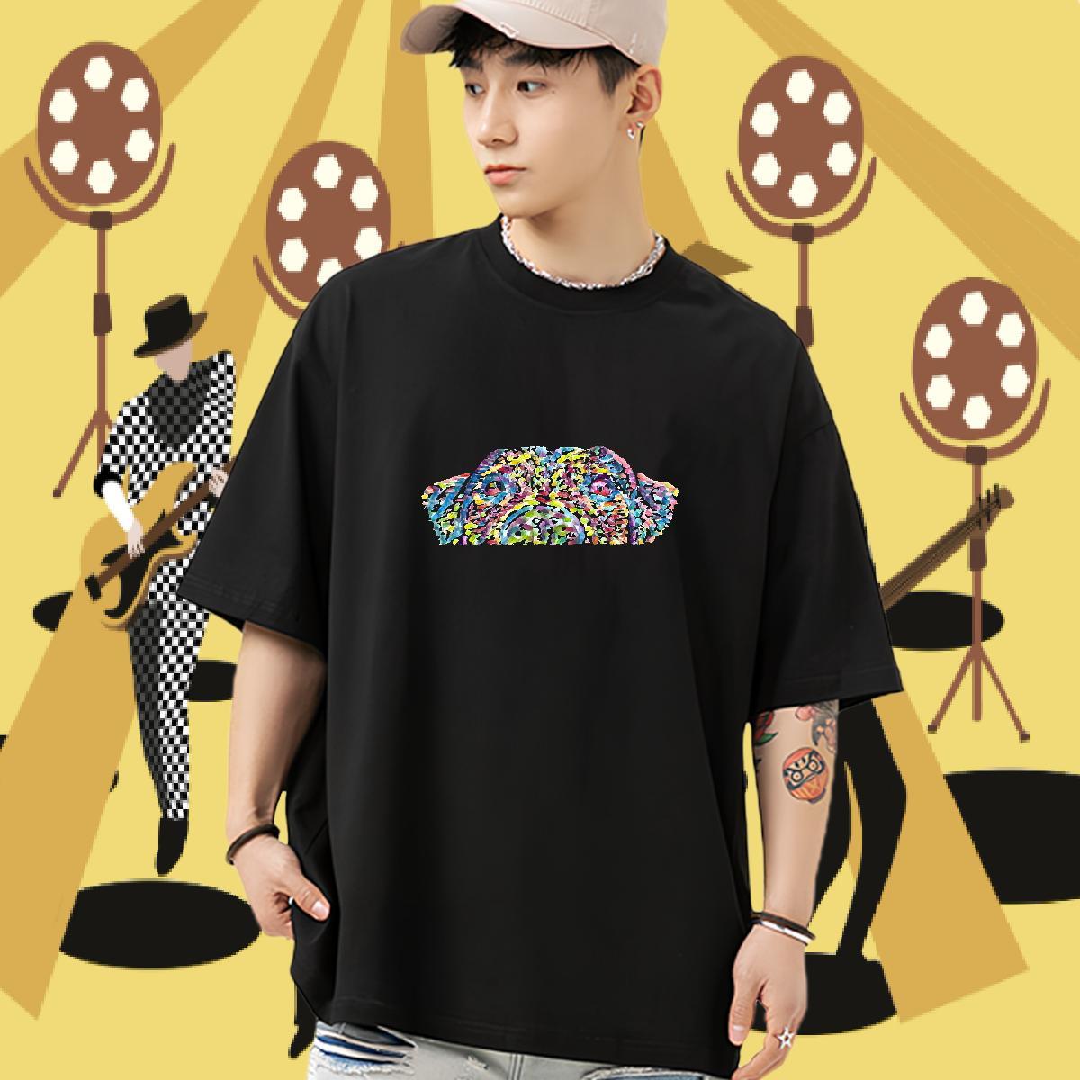 2024 Men T Shirts 100% Cotton 230g dog Casual Tee Shirt Breathable Short Sleeve Popular Mens Tshirts Custom Big Size