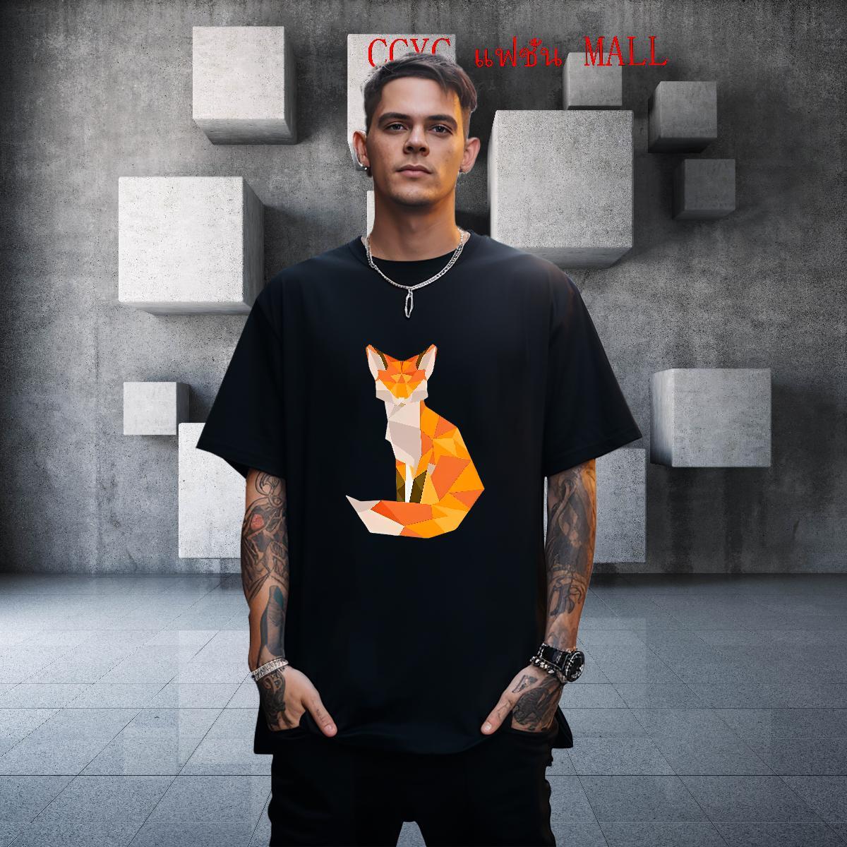 Cool Men Tshirts 230g Pure Cotton Sports Casual fox Oversized 4XL Breathable Soft 2024 DIY T Shirts Men Tees Shirts