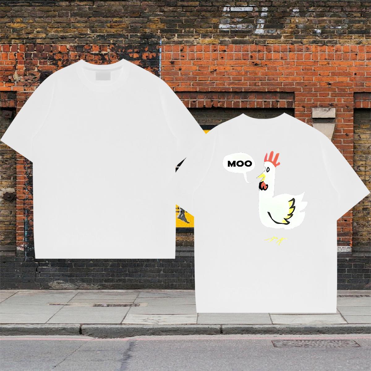 Wholesale T Shirts Men 230g 100% Cotton chicken Outdoor Tops Short Sleeve O-Neck High Quality Men Clothes T-Shirt Oversized 4XL