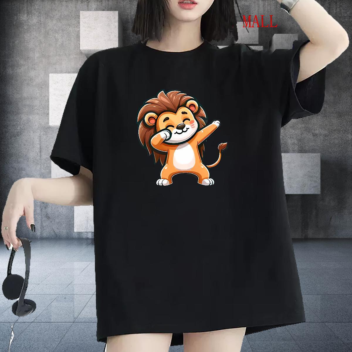 Lady T-Shirts Round Neck Short Sleeve Woman Tshirt DIY Printed High Street Hip Hop 230g Cotton 2024 DIY Polos