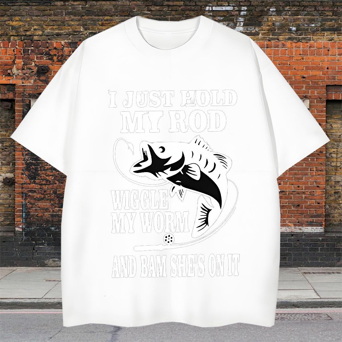 Brand Men Clothes T-Shirt 230g Cotton fish T Shirts Men Daily Outfit Breathable Short Sleeve Custom Print Plus Size Fashion Tees