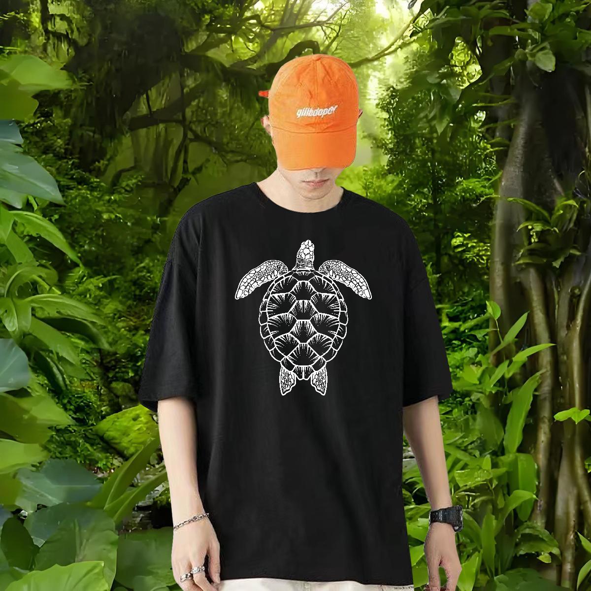 Factory Direct Man T Shirts 100% Cotton 230g tortoise Casual Tees Breathable Soft Men Clothes T-Shirt Skull