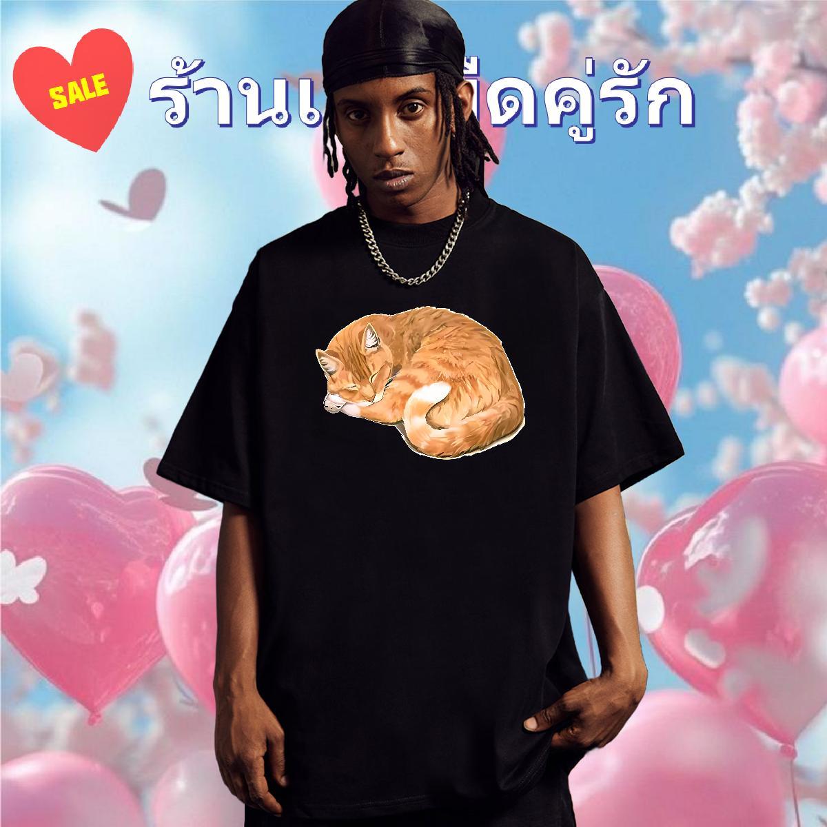 Casual New T-Shirts for Men 230g Cotton cat Hip Hop Wear Crew Neck Classic Men Clothes T-Shirt Custom Anime
