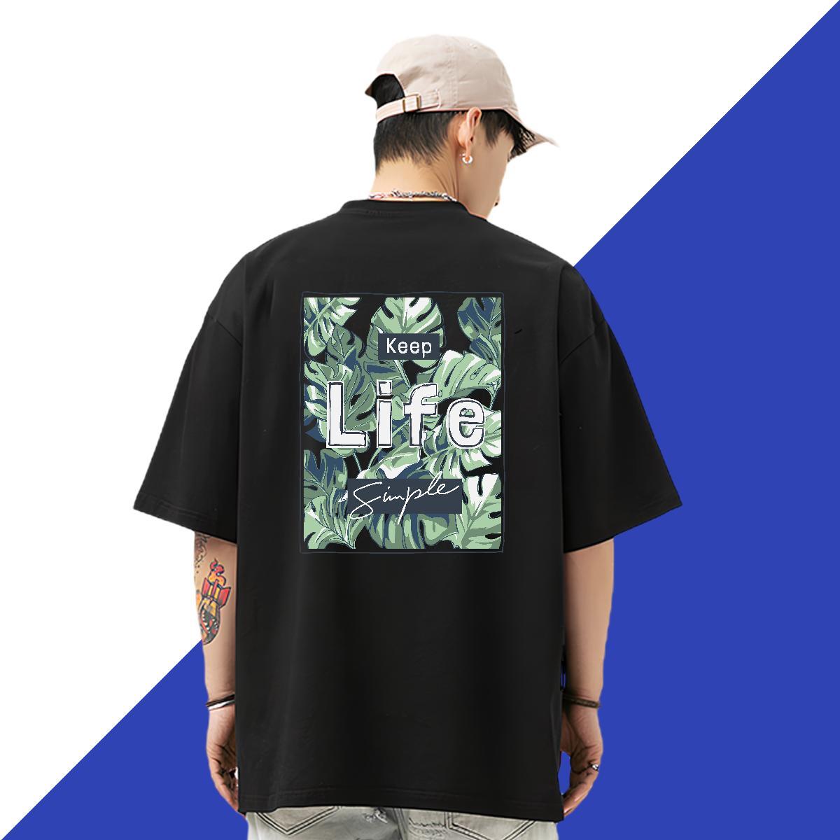 DIY T-Shirts 230g 100% Cotton tree Hip Hop Tops Tees Breathable Short Sleeve Comfortable Tshirts Cartoon Print
