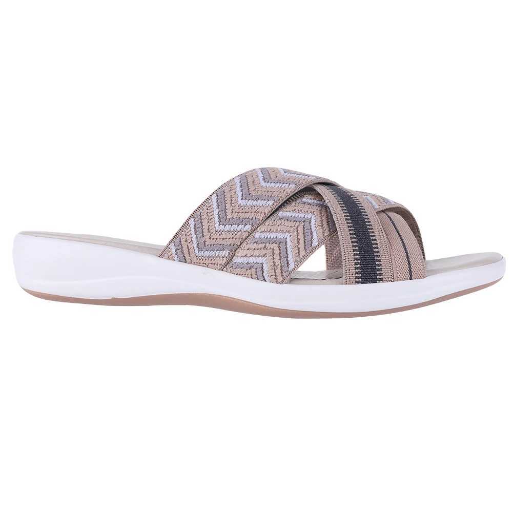 Women Slip On Slides Wide Width Cross Strap Casual Beach Sandals Open Toe Platform Wedge Sandals Lightweight for Summer CL240806