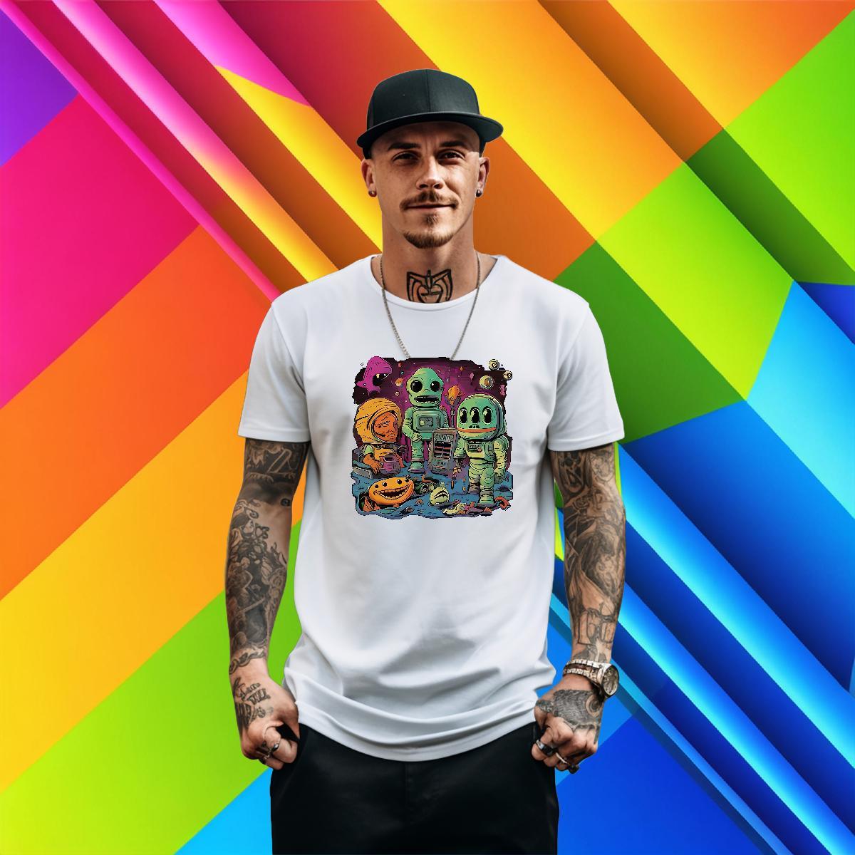 Cool Design Tshirt for Man Woman 230g 100% Cotton High Street Hip Hop spaceman Black Oversized Breathable Soft Free Shipping T-Shirts Tops Tees