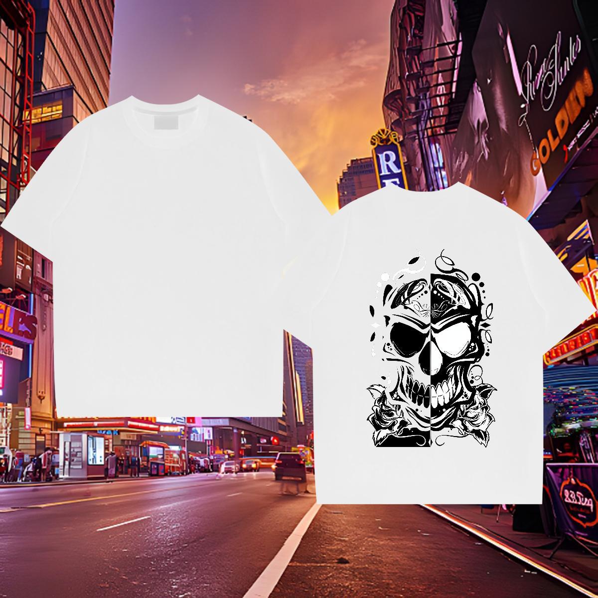 Customized Men T Shirts skull Tshirts 230g Cotton Sport High Quality Oversized Pure Cotton Men Tops Tees