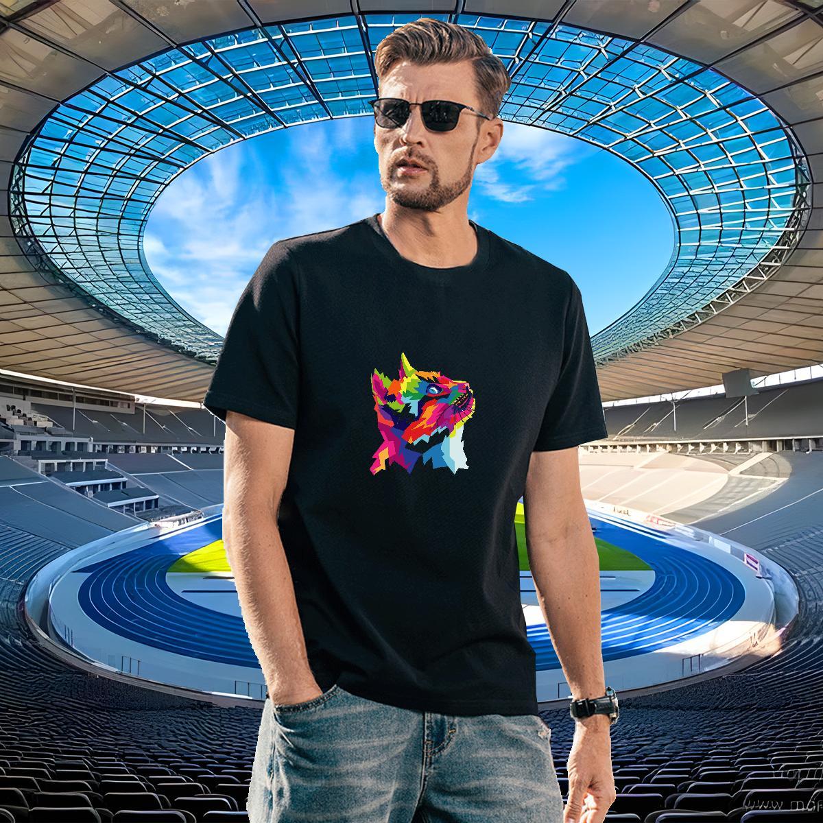 Comfortable Couples T Shirts 230g 100% Cotton Hip Hop Street cat Plus Size Custom Crew Neck Breathable Designer Men T Shirts Tshirts