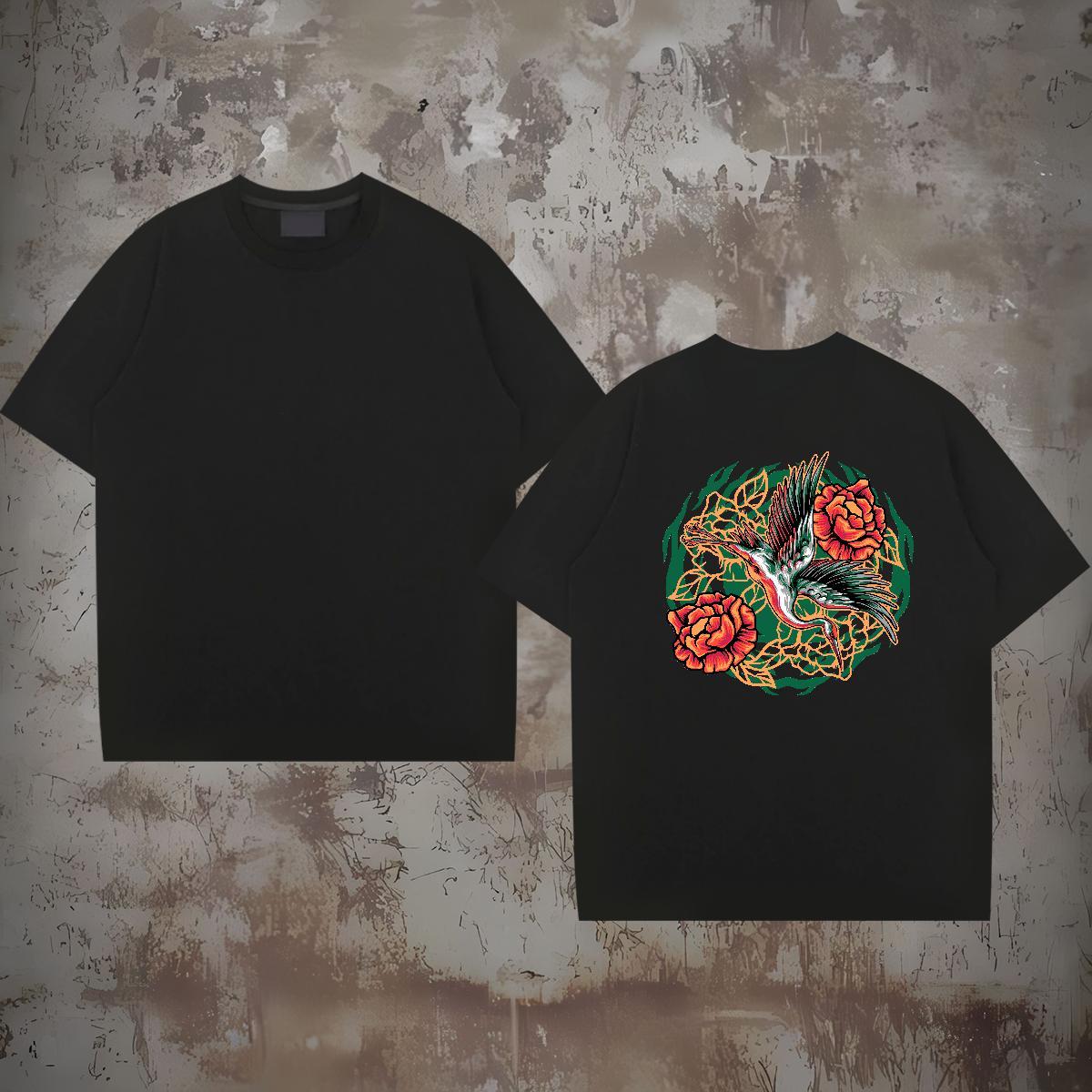 Wholesale Men T Shirts 230g Pure Cotton beautiful Street Wear Tees Shirts Short Sleeve O-Neck Free Shipping Couples T Shirts Asian Size