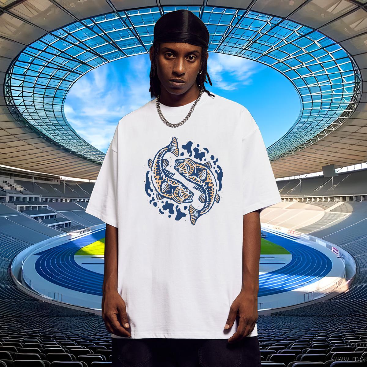 Cool Design Tshirt for Man Woman 100% Cotton 230g Outdoor fish DIY Round Neck Short Sleeve Fashion Mens T Shirts Tee Shirt