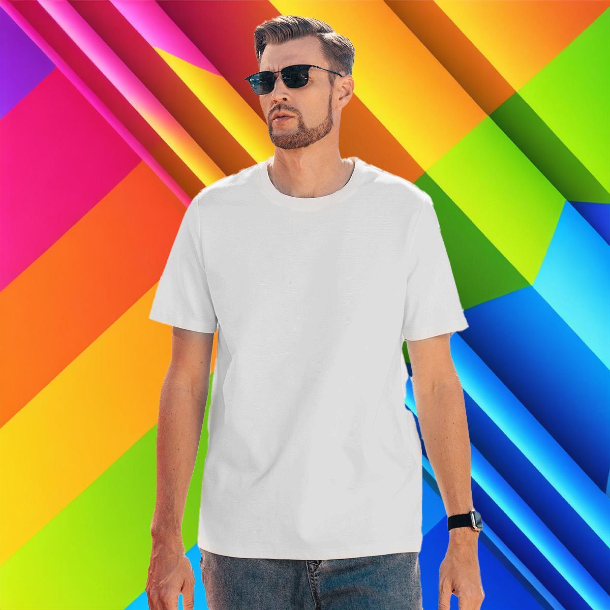 T Shirts Men 100% Cotton 230g Geometric line Street Casual Breathable Crew Neck Custom Printed Men Tops Tees Wholesale Classic Clothes