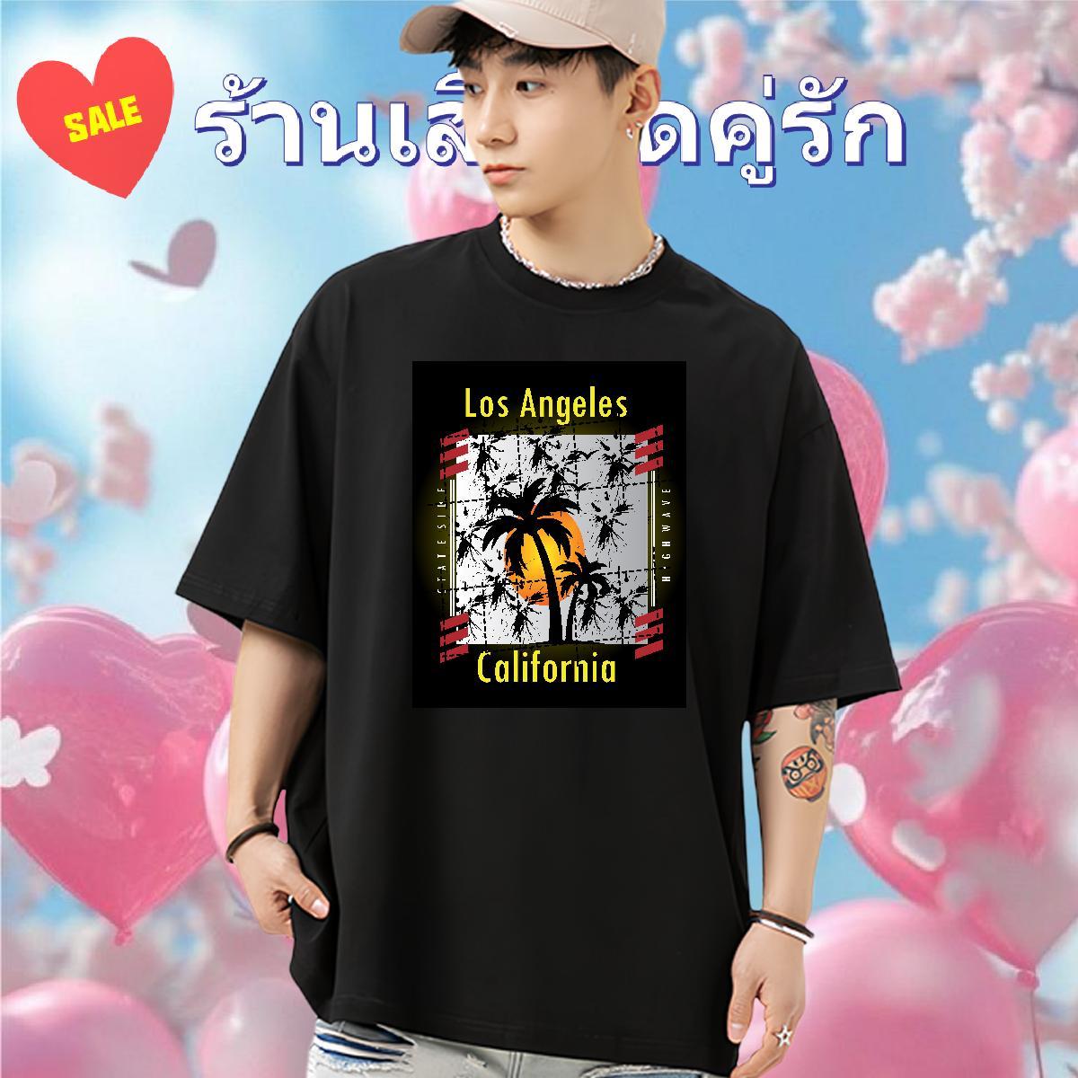 2024 Men T Shirts 230g 100% Cotton tree Casual Daily Wear Polos Breathable Short Sleeve Unisex Tshirts Floral Print